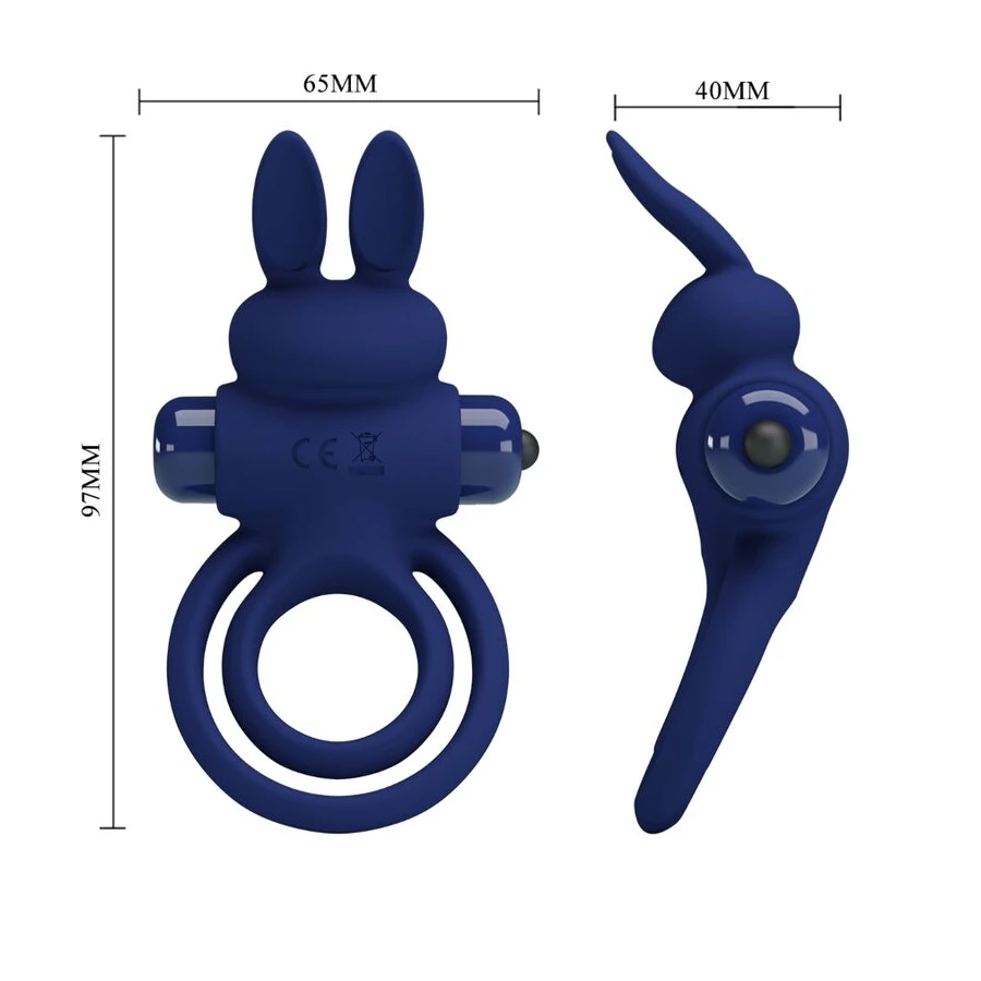 PRETTY LOVE - DAREY DOPPELTER VIBRATIONSRING KANINCHEN BLAU